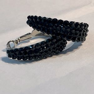 Black Fashion Earring Drop Hoops